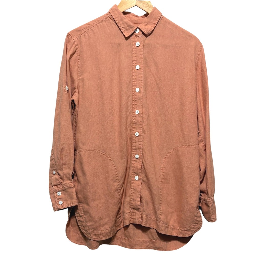 Rust Orange Women's Button-Down Shirt/Jacket